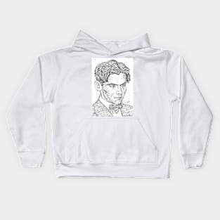 FEDERICO GARCIA LORCA ink portrait .2 Kids Hoodie